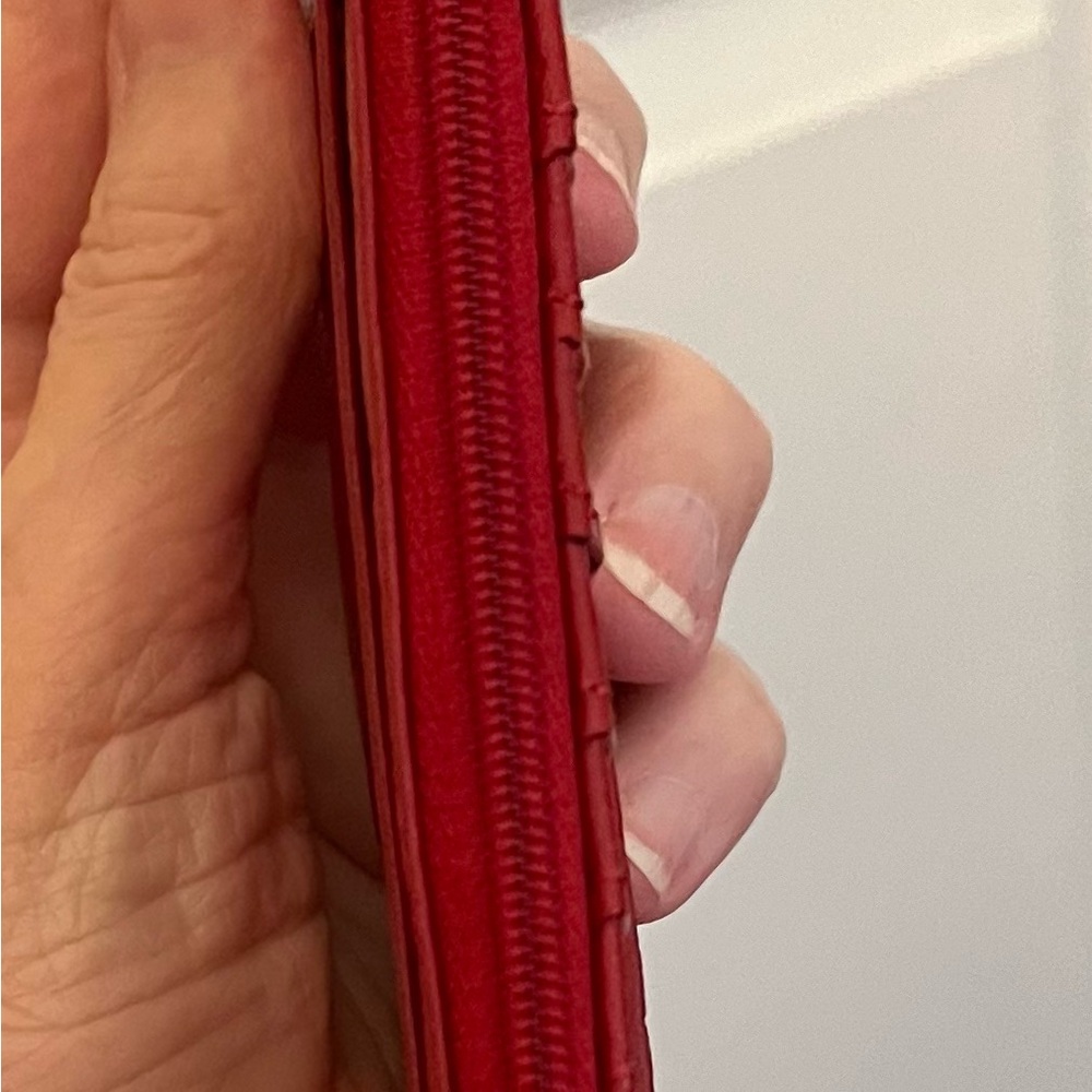 LODIS RED LEATHER CARD HOLDER! GORGEOUS! - Picture 2 of 11